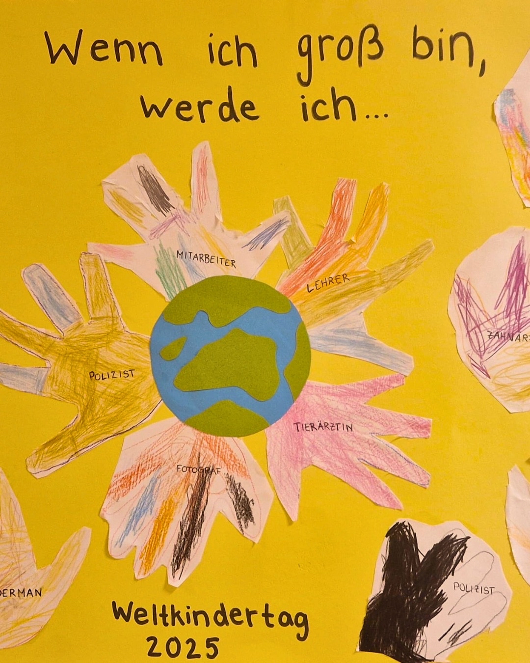 Bastelarbeit zum WEltkindertag 2025 "Wenn ich groß bin, werde ich..."