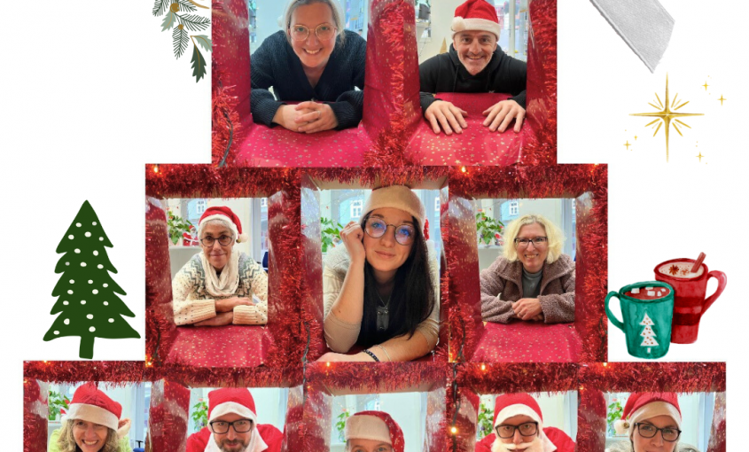 ein Weihnachtscollage mit Weihnachtsgrüßen aus der ASCO Sprachenwelt