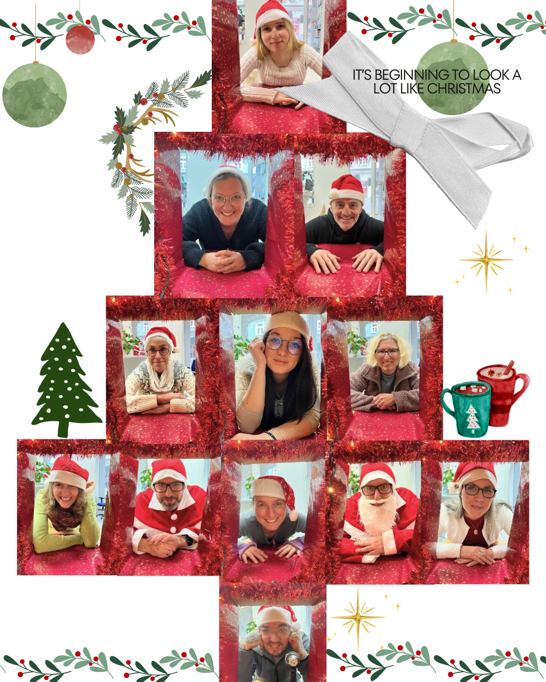 ein Weihnachtscollage mit Weihnachtsgrüßen aus der ASCO Sprachenwelt